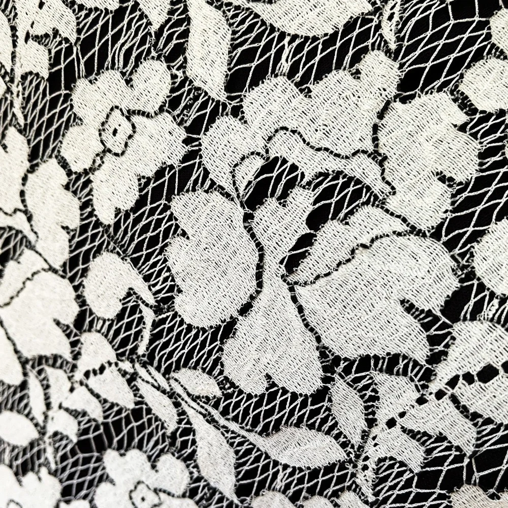 ⛔️SOLD⛔️ XHILARATION Sleeveless Floral Lace Midi Dress Black & White Sz Large - Picture 10 of 14